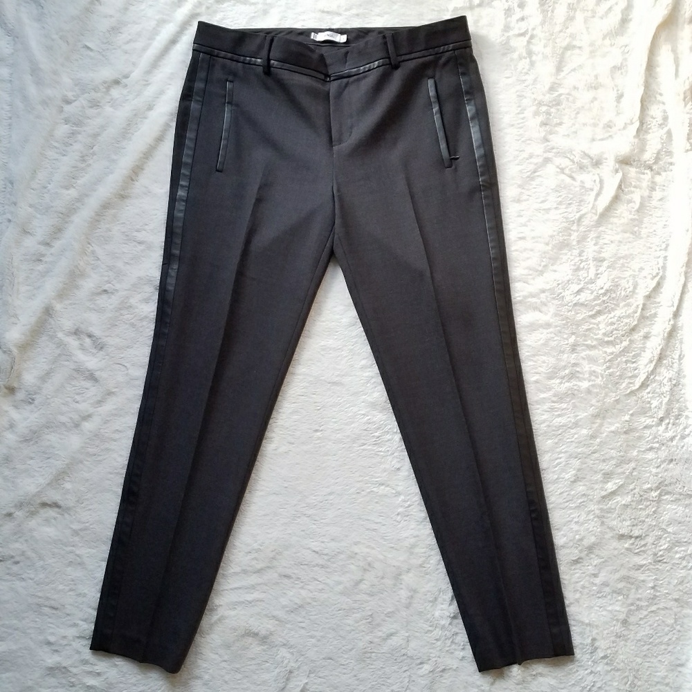 Vince Piped Wool Trouser Charcoal Gray sz 8